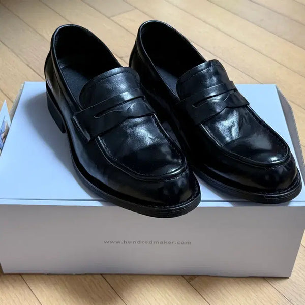 [BUNJANG] MONO32 Penny Loafers Ink Black Leather 255 / MONO32 말포이 소가죽 페니 로퍼 잉크블랙 255