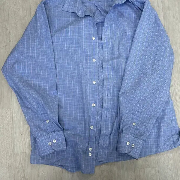[BUNJANG] CHAPS Blue Check Long Sleeve Shirt / CHAPS 챕스 블루 체크 긴팔 셔츠