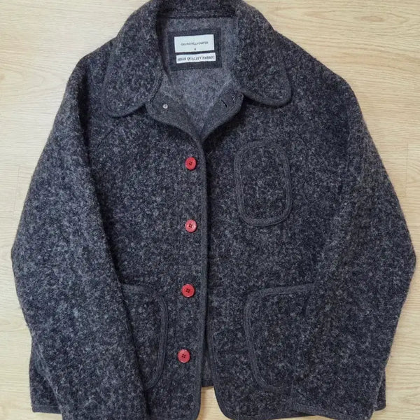 [BUNJANG] Churchullomper Boucle Beach Jacket 2 Charcoal M / 처칠롬퍼 부클 비치 자켓2 차콜 M