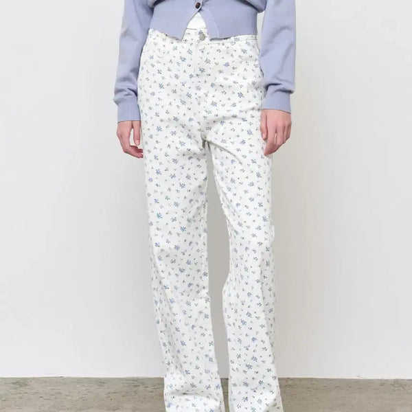 [BUNJANG] Flower Cotton Pants S / 플라워 코튼 팬츠 S