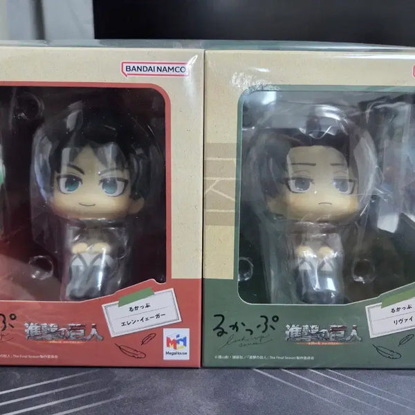[BUNJANG] Attack on Titan Eren Yeager & Levi Ackerman Look-up Cushion Set (Sealed) / 미개봉) 진격의거인 진격거 에렌 리바이 룩업 특전 방석 포함