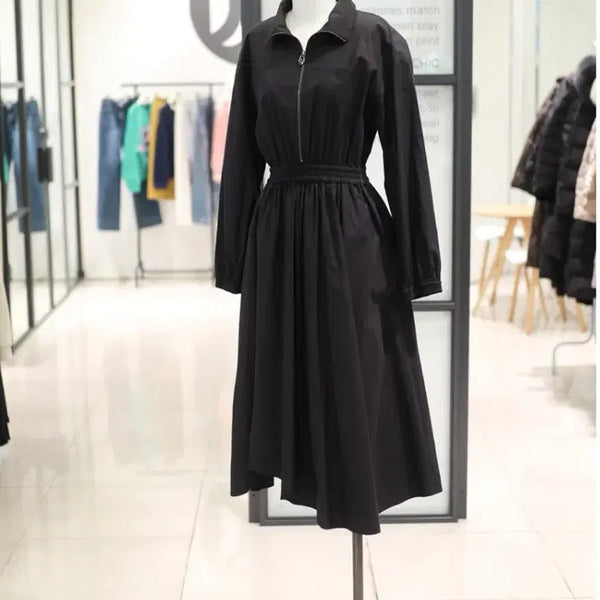 [BUNJANG] DEWL Shirring Long Dress 55 New / 듀엘 반집업 셔링 롱 원피스 55 새상품 팝니다
