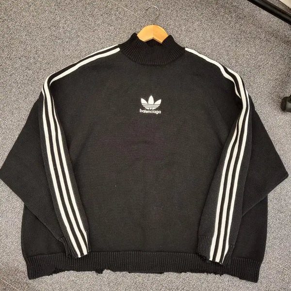 [BUNJANG] Adidas x Balenciaga Knit Sweater Black / 아디다스 x 발렌시아가 콜라보 니트 블랙(정품)