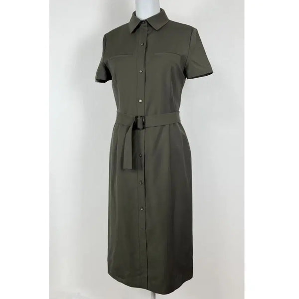[BUNJANG] Mine Khaki Linen Spring/Summer Shirt Dress Women's M (88) / 마인 카키 봄 여름 반팔 롱 원피스 여M 88 라덴 빈티지