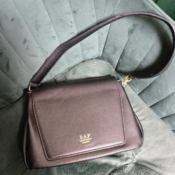 [BUNJANG] LAP Black Leather Shoulder Bag / LAP 블랙 레더 숄더백