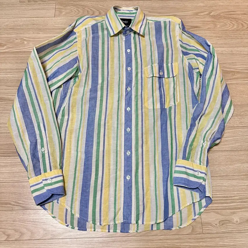 [BUNJANG] Drake's Linen/Cotton One-Pocket Shirt / 드레익스 원포켓 린넨/코튼 셔츠 S