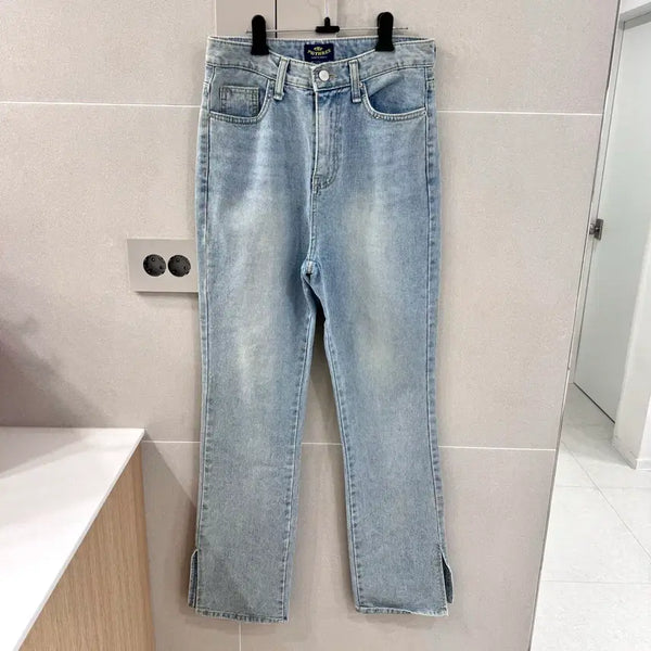 [BUNJANG] Light Wash Slit Bootcut Denim Jeans / 연청 슬릿 부츠컷 데님