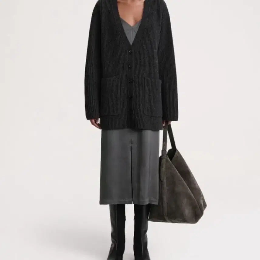 [BUNJANG] Toteme Charcoal Grey Wool Cardigan XXS / Toteme 토템 챠콜 그레이 울 가디건 XXS