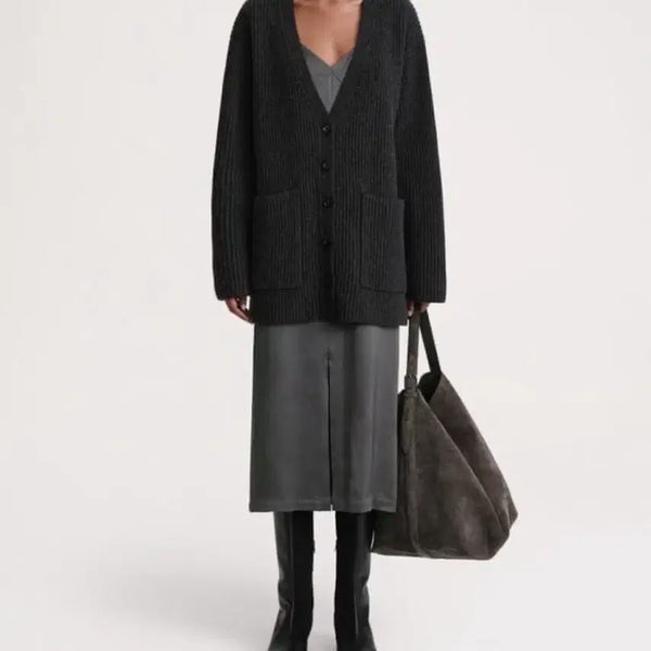 [BUNJANG] Toteme Charcoal Grey Wool Cardigan XXS / Toteme 토템 챠콜 그레이 울 가디건 XXS