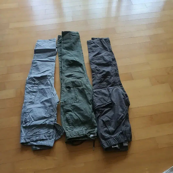 [BUNJANG] Cargo Shorts 3-Pack (Grey/Khaki/Dark Grey) / 카고 반바지 3종 (회색/카키/먹색)
