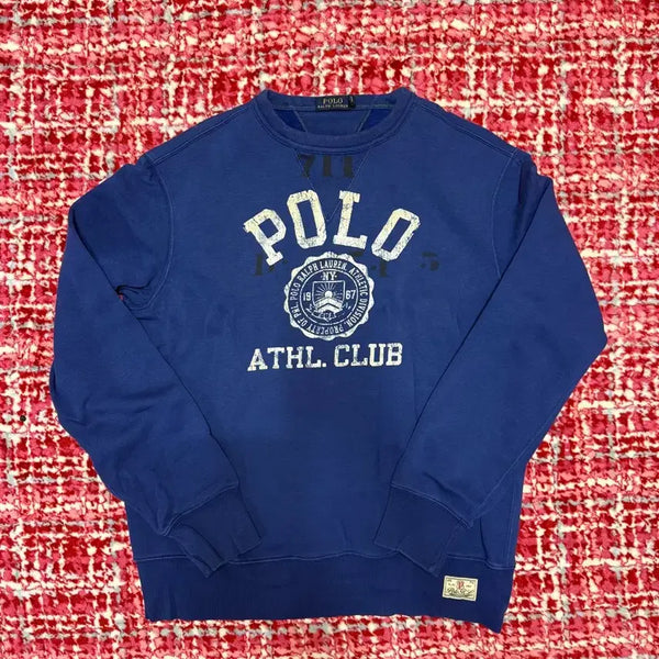 [BUNJANG] Polo Ralph Lauren Cracked Logo Sweatshirt Navy / [L] 폴로 랄프로렌 크랙 로고 스웻셔츠 네이비