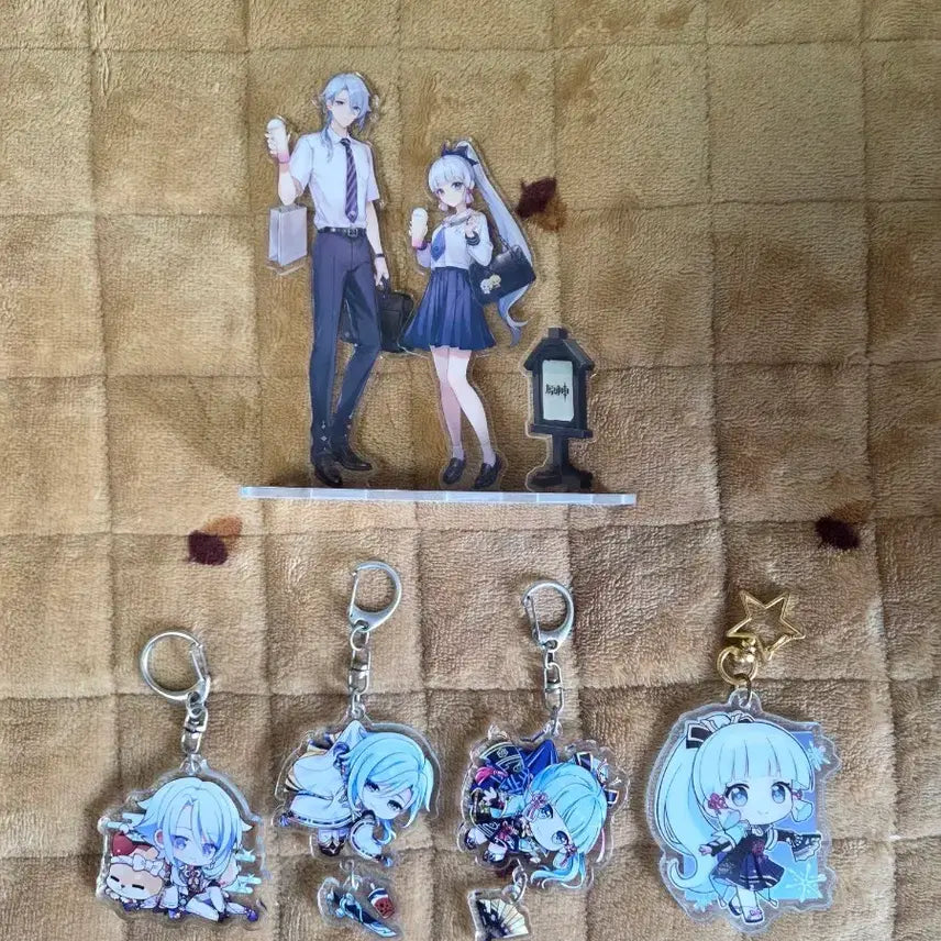 [BUNJANG] Genshin Impact Kamisato Ayato Ayaka Acrylic Stand & Keychain Bundle Set / 원신 카미사토 아야토 아야카 키링, 아크릴스탠드 일괄