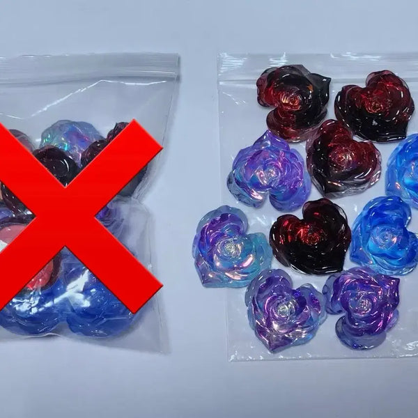 [BUNJANG] Acrylic Heart Rose Charms / DIY 아크릴 하트 장미 파츠