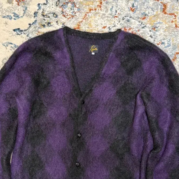 [BUNJANG] Needles Mohair Cardigan Purple/Black / Needles 니들스 모헤어 가디건 퍼플 블랙