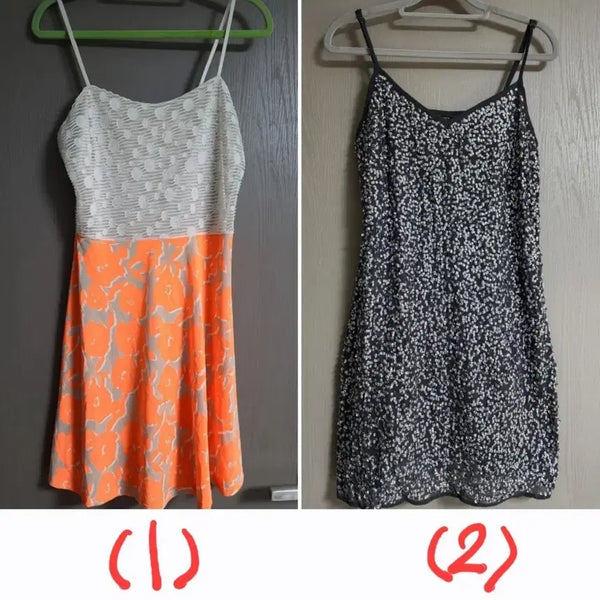 [BUNJANG] V Collection Bralette Style Vacation One-Piece Dresses (Neon Orange & Sequin) / @뷔스티에 휴양지원피스 2종류(#클럽룩#홀복#여신룩#여행룩)