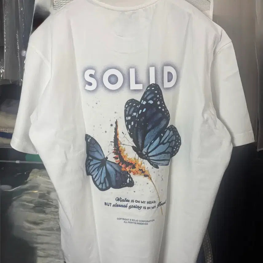 [BUNJANG] Solid Homme Butterfly Short Sleeve T-Shirt Size 48 / 솔리드옴므 버터플라이 반팔 새상품 48사이즈