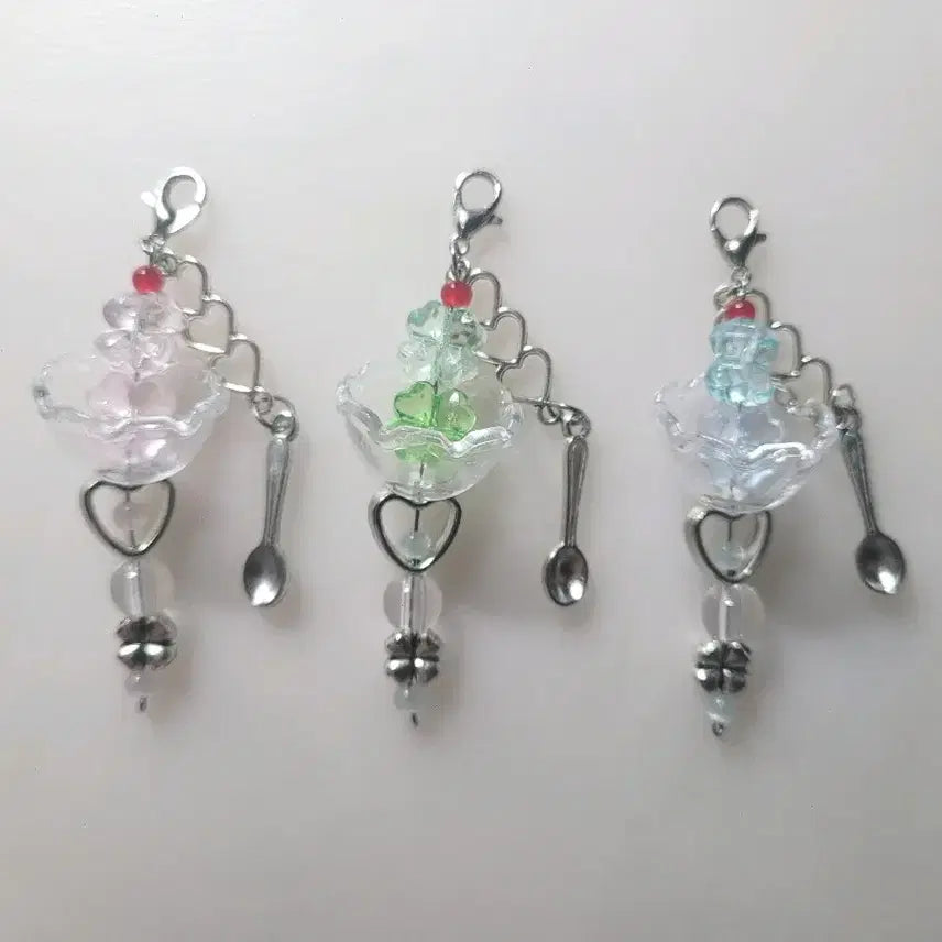 [BUNJANG] Friendship Beads Keyring Strap with Ramune Candy Soda Charm / 우정 비즈 키링 스트랩 3인 라무네 캔디 소다