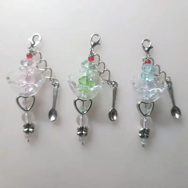[BUNJANG] Friendship Beads Keyring Strap with Ramune Candy Soda Charm / 우정 비즈 키링 스트랩 3인 라무네 캔디 소다
