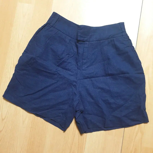 [BUNJANG] ELLE STUDIO Navy Linen Shorts - Size 66 Women's Golf Pants / ELLE STUDIO 네이비 린넨 반바지.여성골프팬츠66사이즈.기장.40