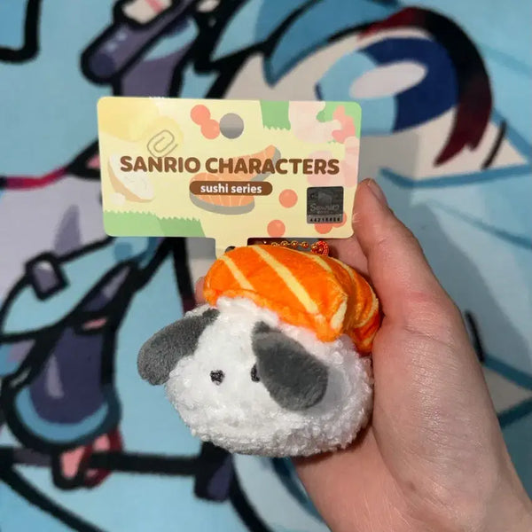 [BUNJANG] Sanrio Characters Sushi Doll Keychain Pochacco Salmon Nigiri / 산리오 캐릭터즈 스시 인형 키링 포차코 연어초밥
