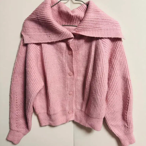 [BUNJANG] Knit Cardigan / 카라 니트 가디건