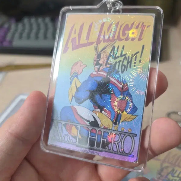 [BUNJANG] My Hero Academia All Might Hologram Keychain (2 Versions) / 나의 히어로 아카데미 올마이트 키링 2가지 버전