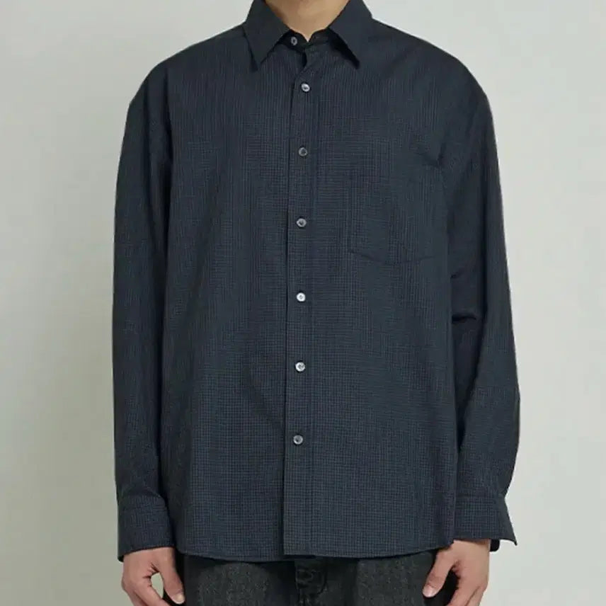 [BUNJANG] Juang Homme Rouge Check Shirt Dark Navy L / 주앙옴므 루즈드 체크 셔츠 다크 네이비 L