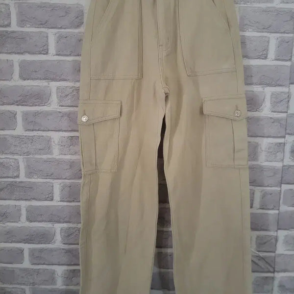 [BUNJANG] CIDER Beige Cargo Cotton Pants - Size S / CIDER 베이지 카고 면바지S/알뜰한여우
