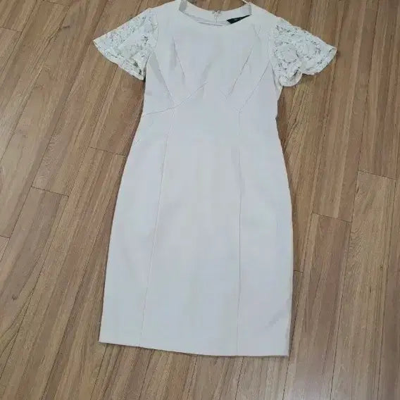 [BUNJANG] Marchen Lace Sleeve White Midi Dress / 마르첸 레이스 소매 화이트 원피스