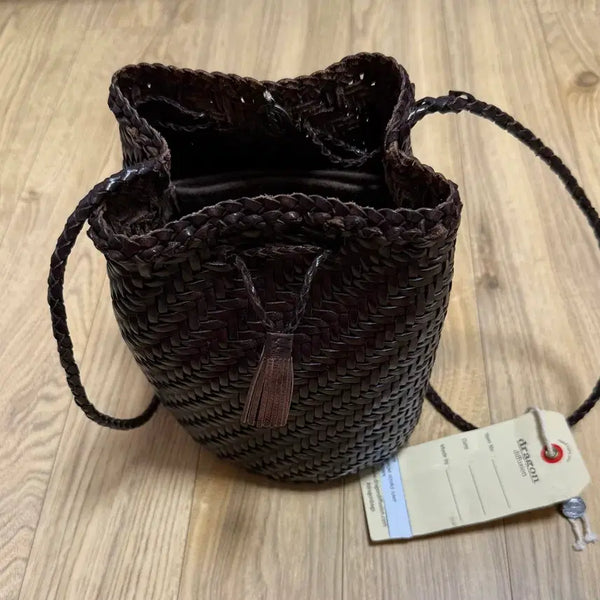 [BUNJANG] Dragon Diffusion Pompom Dark Brown Leather Shoulder Bag / 드래곤디퓨전 폼폼 다크브라운