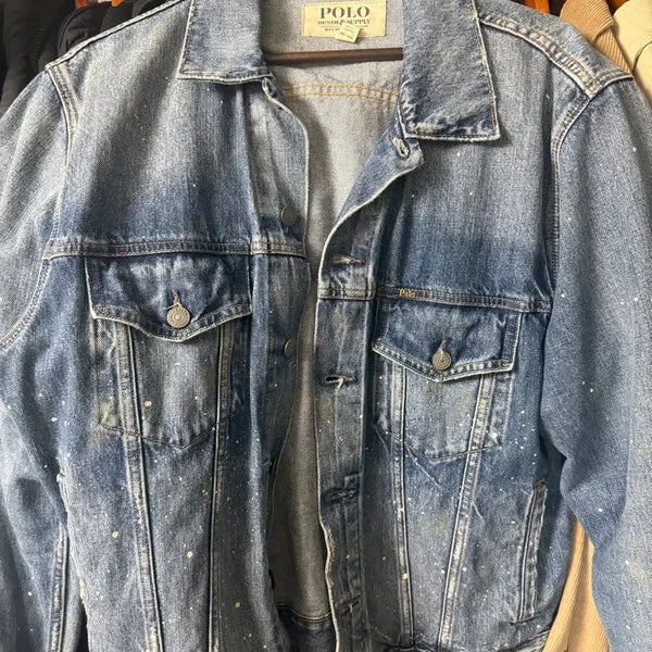 [BUNJANG] Polo Ralph Lauren Denim Trucker Jacket Painted Washed XL / 폴로 데님 트러커 자켓 페인팅 워싱XL