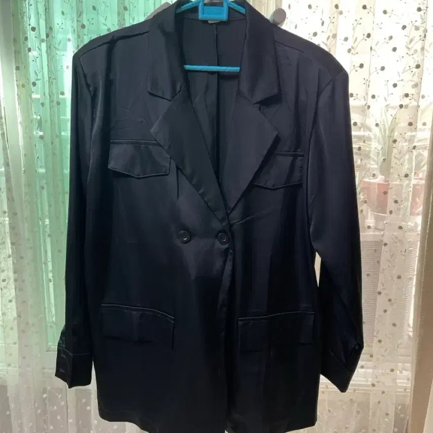 [BUNJANG] Black Blouse Shirt Jacket / 블랙 블라우스 셔츠 자켓