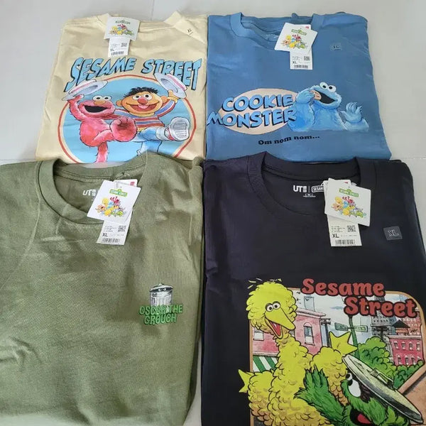 [BUNJANG] Uniqlo Japan x Sesame Street UT Limited Edition 4-Piece T-Shirt Set (XL) / [일괄판매] 유니클로 재팬 x 세서미 스트리트 UT 한정판 4종 세트 (