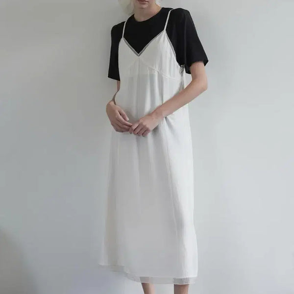 [BUNJANG] BeMUSE mansion Sheer Patch Layered Dress / [36] 비뮤즈맨션 시어 패치 레이어드 드레스