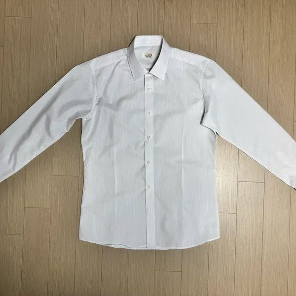 [BUNJANG] Andre Shirt Light Grey Pencil Stripe / 안드레 셔츠 (라이트그레이 펜슬 스트라이프 셔츠)