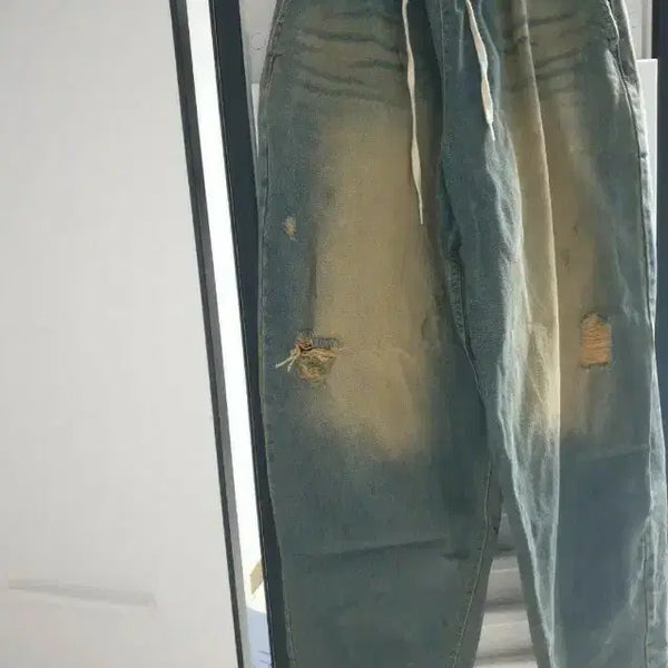 [BUNJANG] Denim Aladdin Pants Summer Wash / 여름 워싱 데님 알라딘팬츠free(3회착용)