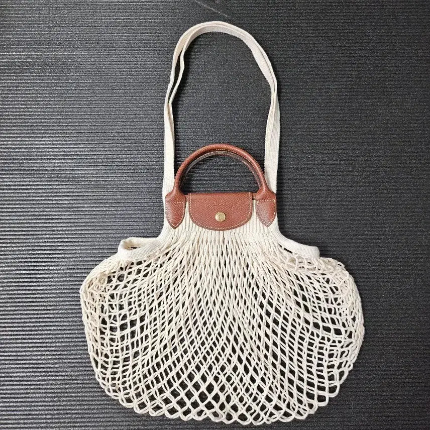 [BUNJANG] Longchamp Le Pliage Filet Net Bag Ivory / 롱샴 필레 르 플리아쥬 네트백 아이보리, 그물백