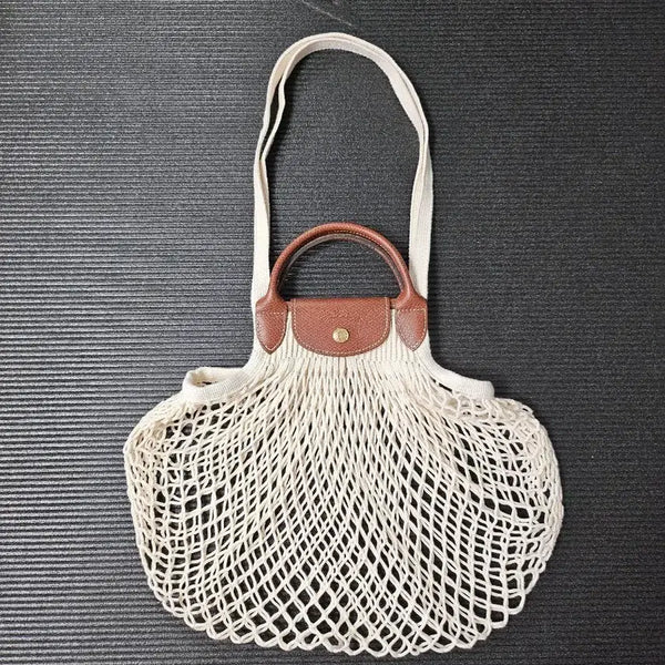 [BUNJANG] Longchamp Le Pliage Filet Net Bag Ivory / 롱샴 필레 르 플리아쥬 네트백 아이보리, 그물백