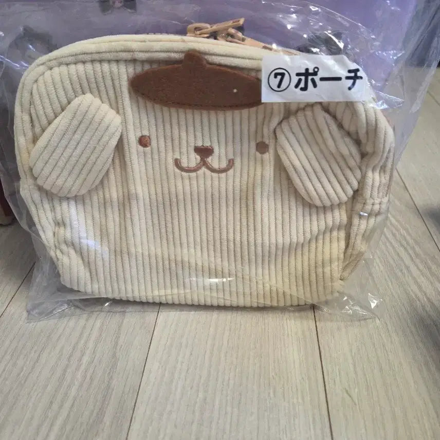 [BUNJANG] Pompompurin Corduroy Pouch Atari Kuji Happy Dan V Sealed / 미개봉) 폼폼푸린 골덴 파우치 아타리쿠지 해피단브이