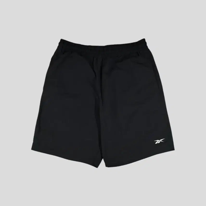 [BUNJANG] Reebok Black White Logo Nylon Track Shorts (Size 28-32) / 리복 블랙 화이트 로고 밴딩 나일론 트랙팬츠 반바지 하프팬츠 28-32