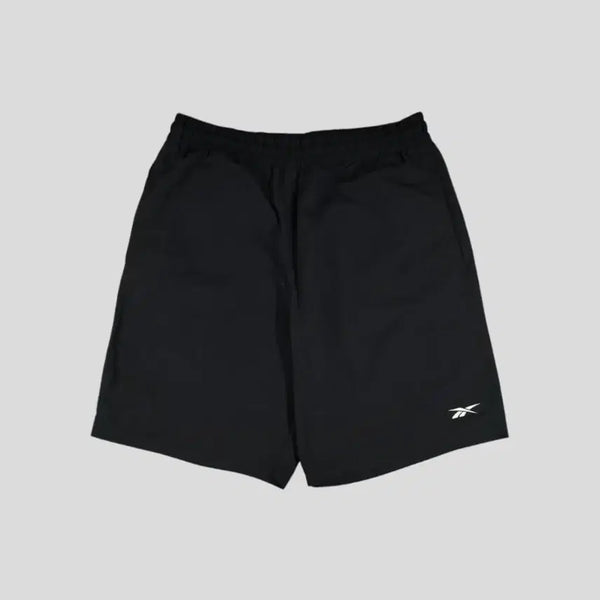 [BUNJANG] Reebok Black White Logo Nylon Track Shorts (Size 28-32) / 리복 블랙 화이트 로고 밴딩 나일론 트랙팬츠 반바지 하프팬츠 28-32