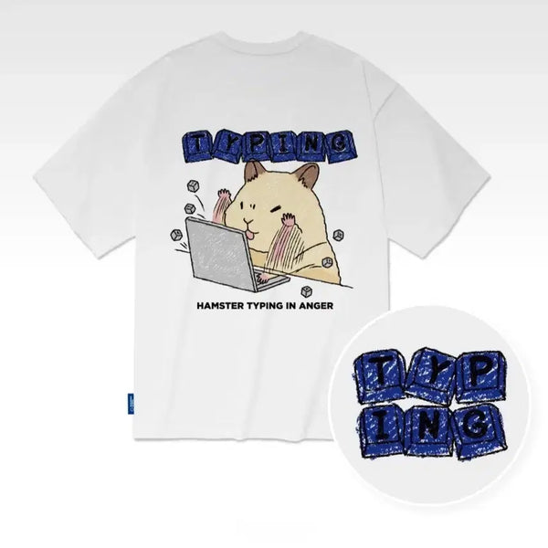 [BUNJANG] Typing Hamster Graphic T-Shirt / 타자햄스터반팔