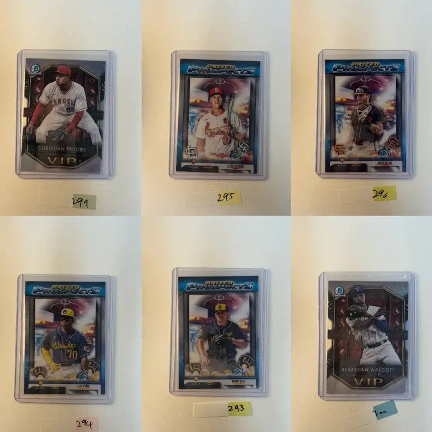 [BUNJANG] Topps MLB Baseball Cards Lot - Featuring Prospects / 웨더 홀트, 페냐 등 유망주 랏 Topps MLB 야구카드 6장