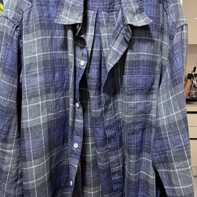[BUNJANG] Artifects Linen French Checkered Shirt / (M) 아트이프액츠 린넨 프렌치 체크셔츠