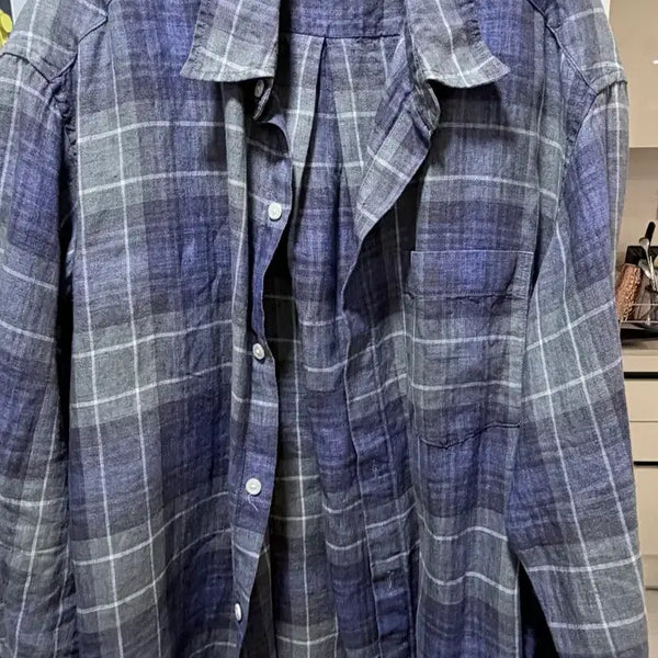 [BUNJANG] Artifects Linen French Checkered Shirt / (M) 아트이프액츠 린넨 프렌치 체크셔츠