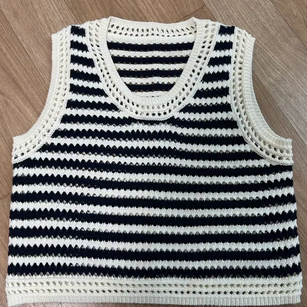 [BUNJANG] Stripe Knit Vest / 스트라이프 니트 조끼