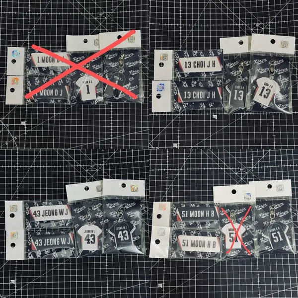 [BUNJANG] Hanwha Eagles Choi Jae-hoon, Jung Woo-ju, Moon Hyun-bin National Team Jersey Carabiner Keychain Set / 한화이글스 최재훈 정우주 문현빈 국가대표 유니폼 카라비너 키링