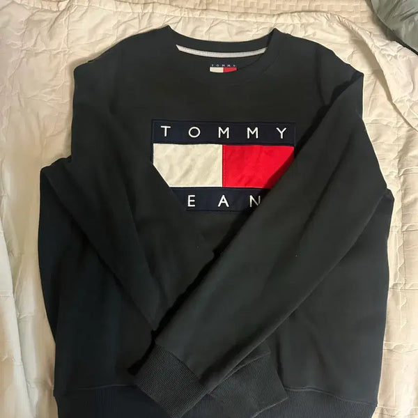 [BUNJANG] Tommy Hilfiger Embroidered Big Flag Sweatshirt Black XL / 타미힐피거 자수 빅플래그 맨투맨 블랙 xl