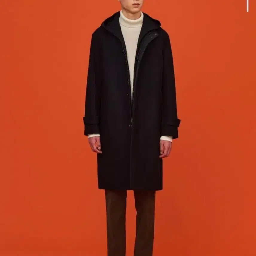 [BUNJANG] Beanpole Men Black Hooded Long Cashmere Coat / 빈폴멘 블랙 후드 롱 캐시미어 코트