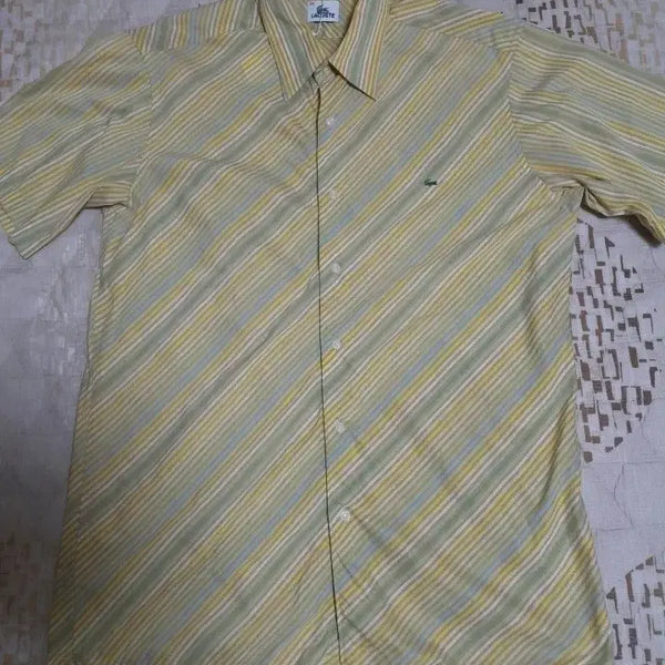 [BUNJANG] Lacoste Striped Short Sleeve Shirt Size 100 / 라코스테 스트라이프 반팔 셔츠 100